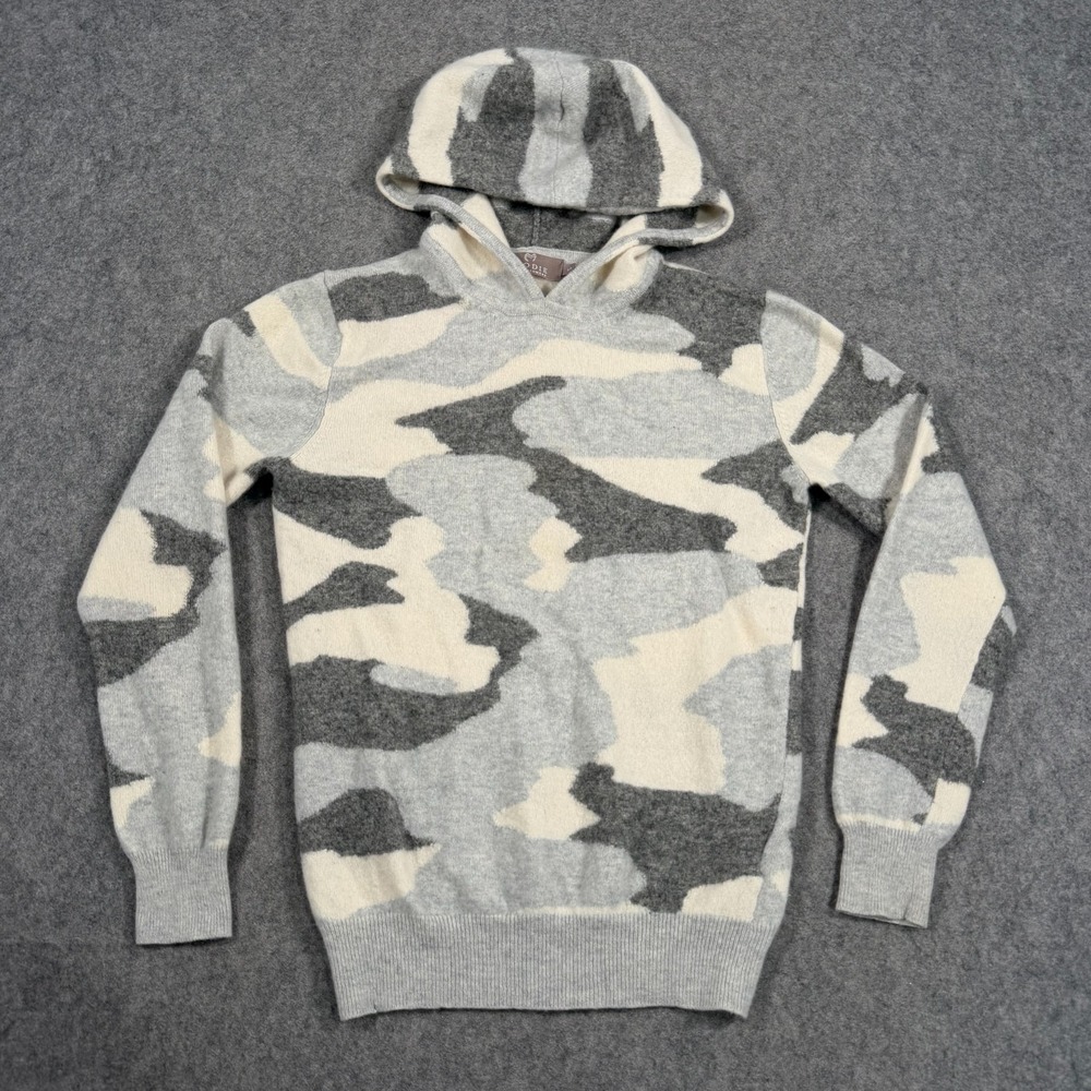 Brodie Fine Cashmere Camouflage Hooded Pullover Knit Sweater Women's Size Small
